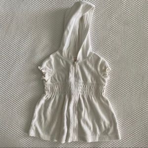 Circo white cover up hoodie, size 6-9 months
